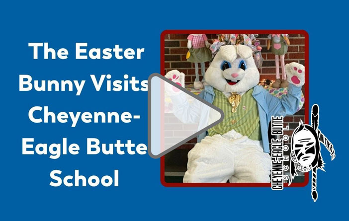 Video screenshot of the easter bunny