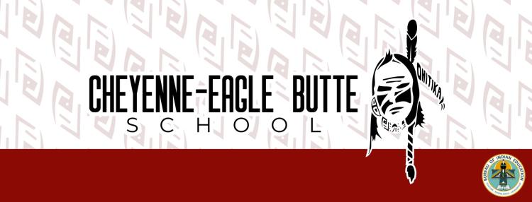 Cheyenne Eagle Butte School logo featuring an eagle and chevron design in school colors.